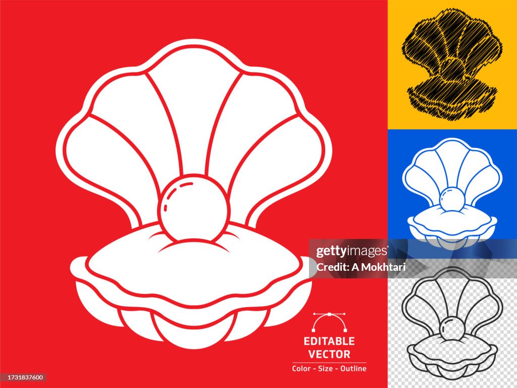 Shell icon with pearl.