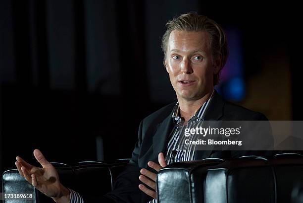 Sam Shank, chief executive officer of Hotel Tonight Inc., speaks during the MobileBeat Conference in San Francisco, California, U.S., on Tuesday,...