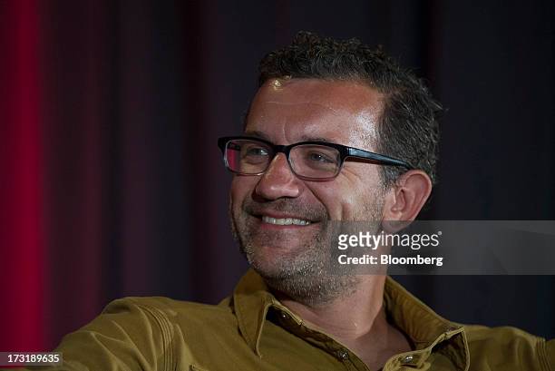 Tom Conrad, chief technology officer and executive vice president of Pandora Media Inc., smiles during the MobileBeat Conference in San Francisco,...