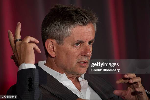 Gary Clayton, chief creative officer at Nuance Communications Inc., speaks during the MobileBeat Conference in San Francisco, California, U.S., on...