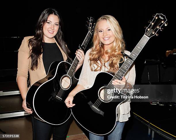 Kree Harrison and Janelle Arthur attend the 2013 American Idol Live! summer tour rehearsals on July 9, 2013 in Burbank, California.