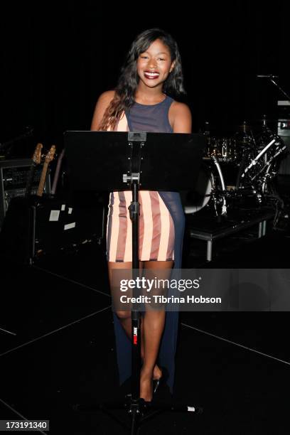 Amber Holcomb attends the 2013 American Idol Live! summer tour rehearsals on July 9, 2013 in Burbank, California.