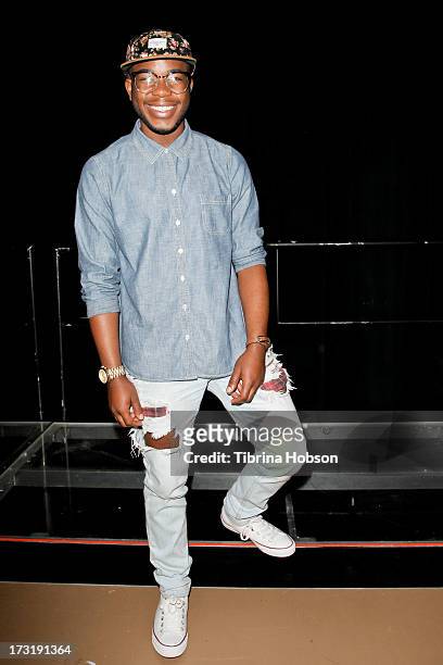 Burnell Taylor attends the 2013 American Idol Live! summer tour rehearsals on July 9, 2013 in Burbank, California.