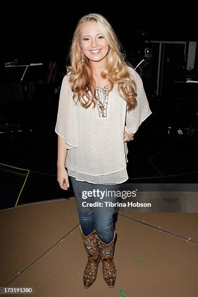 Janelle Arthur attends the 2013 American Idol Live! summer tour rehearsals on July 9, 2013 in Burbank, California.