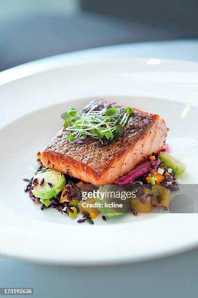 salmon - seared stock pictures, royalty-free photos & images