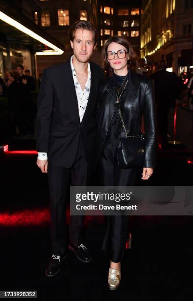 Arthur Darvill and Ines de Clercq attend the press night performance of "Sunset Boulevard" at The Savoy Theatre on October 12, 2023 in London,...