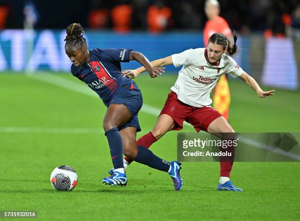 Sandy Baltimore of Paris Saint-Germain in action during the UEFA Women's Champions League Round 2 - 2nd leg soccer match between Paris Saint-Germain...