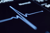 Close up of a heartbeat on a machine
