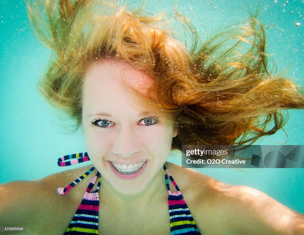Teenage Girl Underwater