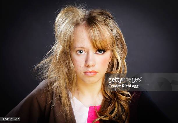 before and after teenage girl - before and after stock pictures, royalty-free photos & images