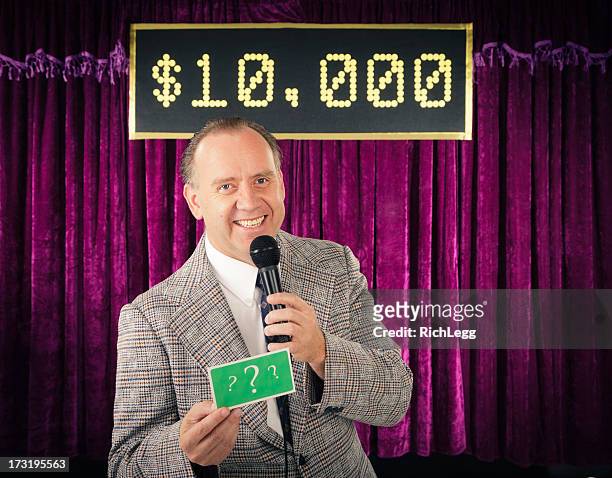 retro game show host - television host stock pictures, royalty-free photos & images