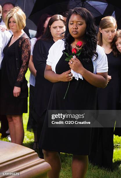 woman at a funeral - funeral parlor stock pictures, royalty-free photos & images