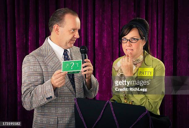 retro game show - television host stock pictures, royalty-free photos & images