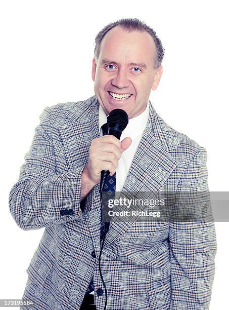 old fashioned announcer - radio dj stockfoto's en -beelden