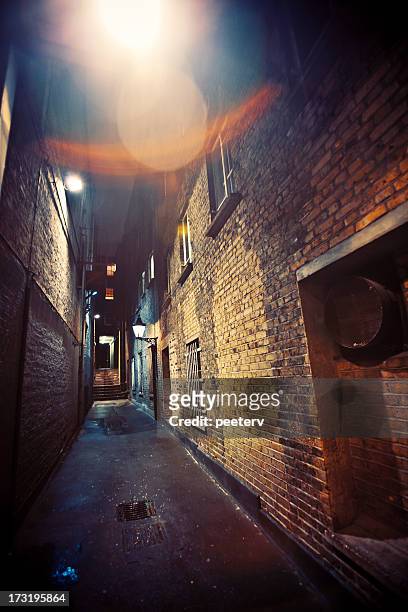 dark alley - dark alley stock pictures, royalty-free photos & images