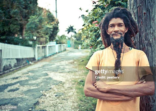 dreadlock portrait - port antonio jamaica stock pictures, royalty-free photos & images