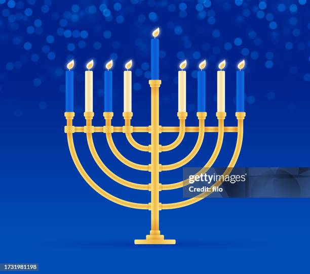 menorah hanukkah jewish holiday design element symbol - kislev stock illustrations