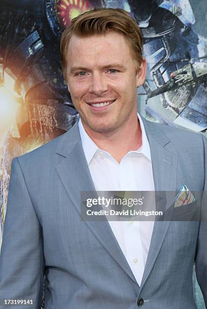 Actor Diego Klattenhoff attends the premiere of Warner Bros. Pictures and Legendary Pictures' "Pacific Rim" at the Dolby Theatre on July 9, 2013 in...