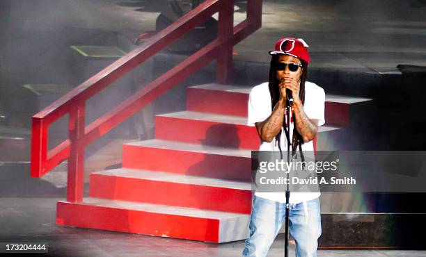 Lil Wayne performs at the Verizon Wireless Music Center on July 9, 2013 in Birmingham, Alabama.