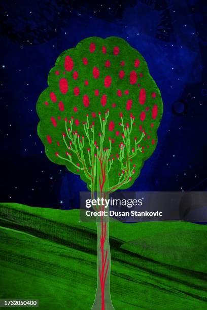metaverse creative tree - down memory lane stock illustrations