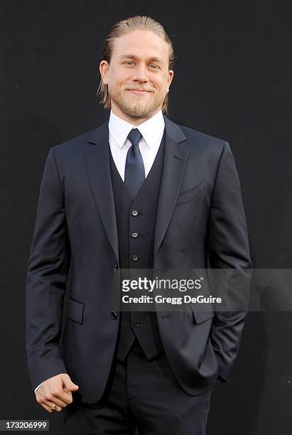 Actor Charlie Hunnam arrives at the Los Angeles premiere of "Pacific Rim" at Dolby Theatre on July 9, 2013 in Hollywood, California.