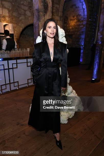 Hayley Atwell attends the Garrard 'Wings Rising' Tower Of London party at Tower of London on October 12, 2023 in London, England.