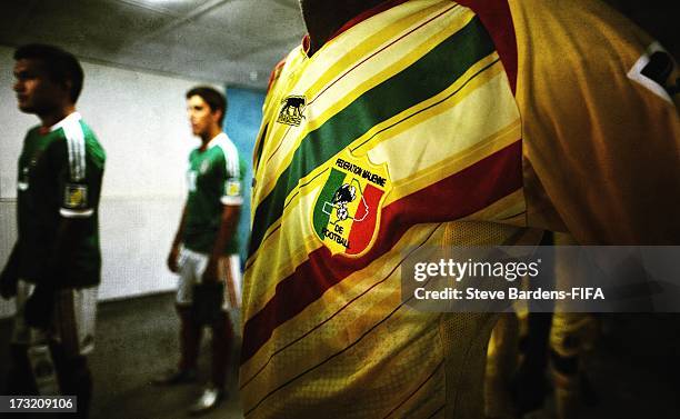 Detail of the Mali badge on a players shirt as he lines up at the head of his team in the players tunnel before the FIFA U20 World Cup Group D match...