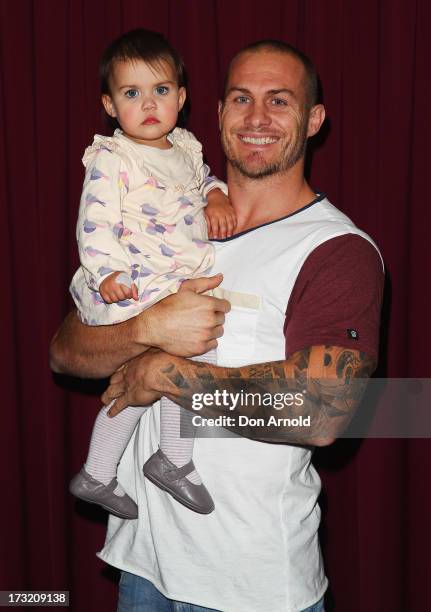 Starr Cooper and Matt Cooper pose during the Disney On Ice "Princesses & Heroes" opening show VIP party at Allphones Arena on July 10, 2013 in...