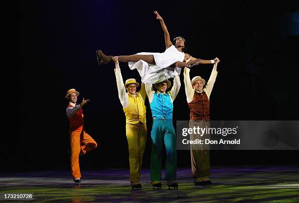 Disney characters perform during the Disney On Ice "Princesses & Heroes" opening show at Allphones Arena on July 10, 2013 in Sydney, Australia.