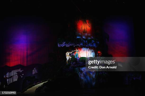 Disney characters perform during the Disney On Ice "Princesses & Heroes" opening show at Allphones Arena on July 10, 2013 in Sydney, Australia.