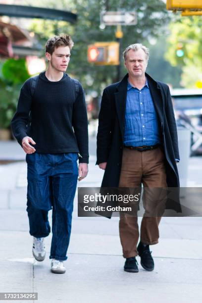 Christopher Nolan is seen in Tribeca on October 12, 2023 in New York City.