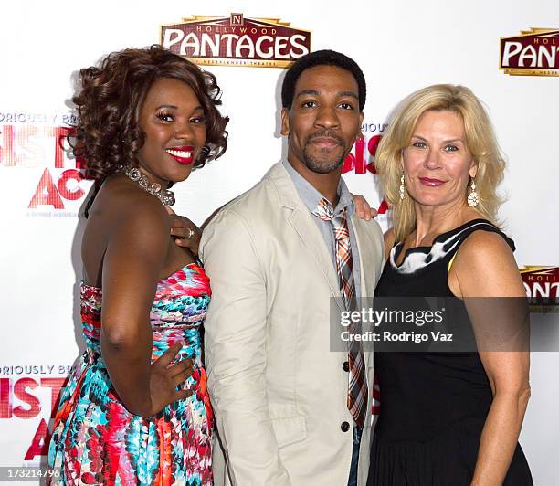 Actresses Ta'rea Campbell and Hollis Resnik attend "Sister Act" - Los Angeles Show Premiere at the Pantages Theatre on July 9, 2013 in Hollywood,...