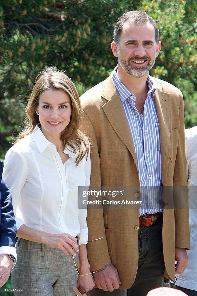 Prince Felipe of Spain and Princess Letizia of Spain Visit Sierra de Guadarrama National Park