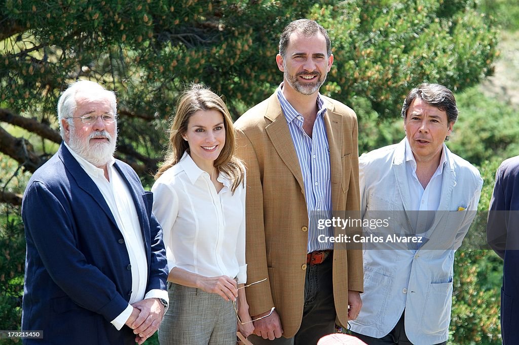 Prince Felipe of Spain and Princess Letizia of Spain Visit Sierra de Guadarrama National Park
