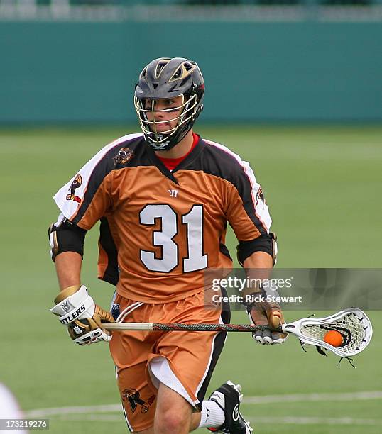 John Ranagan of the Rochester Rattlers plays against the Hamilton Nationals at Sahlen's Stadium on July 7, 2013 in Rochester City. Hamilton won 10-6.