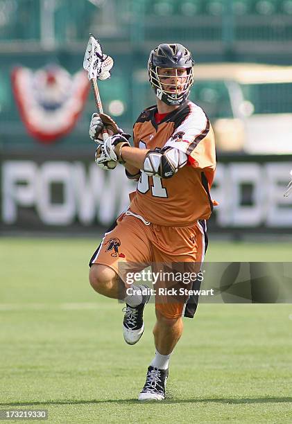 John Ranagan of the Rochester Rattlers plays against the Hamilton Nationals at Sahlen's Stadium on July 7, 2013 in Rochester City. Hamilton won 10-6.