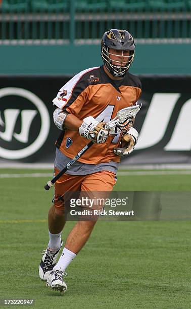 Dave Lawson of the Rochester Rattlers plays against the Hamilton Nationals at Sahlen's Stadium on July 7, 2013 in Rochester City.Hamilton won 10-6.