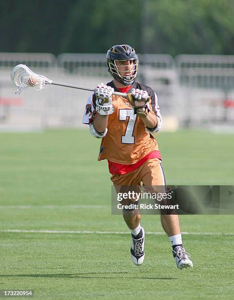 Steve DeNapoli of the Rochester Rattlers plays against the Hamilton Nationals at Sahlen's Stadium on July 7, 2013 in Rochester City. Hamilton won...