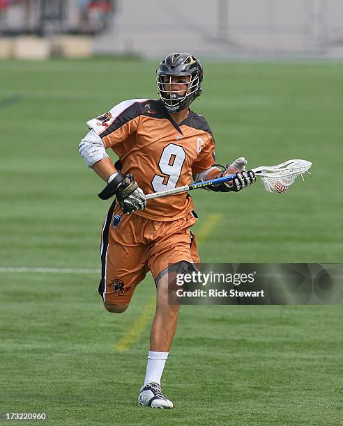 Matt Striebel of the Rochester Rattlers plays against the Hamilton Nationals at Sahlen's Stadium on July 7, 2013 in Rochester City. Hamilton won 10-6.