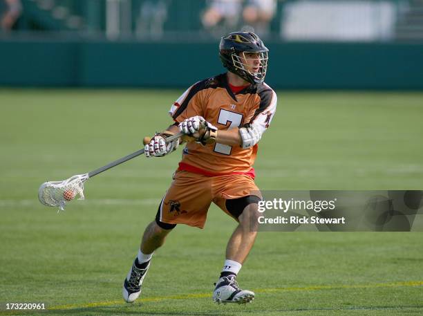 Steve DeNapoli of the Rochester Rattlers plays against the Hamilton Nationals at Sahlen's Stadium on July 7, 2013 in Rochester City. Hamilton won...