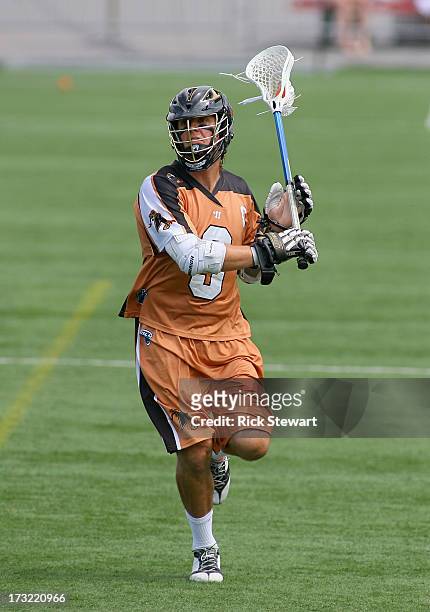 Matt Striebel of the Rochester Rattlers plays against the Hamilton Nationals at Sahlen's Stadium on July 7, 2013 in Rochester City. Hamilton won 10-6.