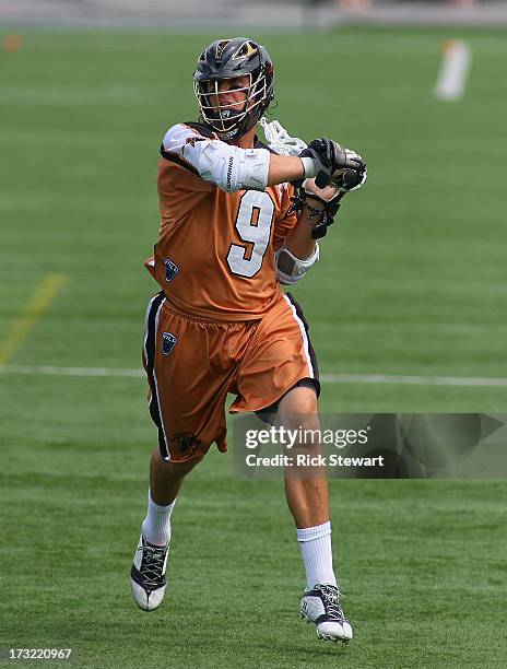 Matt Striebel of the Rochester Rattlers plays against the Hamilton Nationals at Sahlen's Stadium on July 7, 2013 in Rochester City. Hamilton won 10-6.