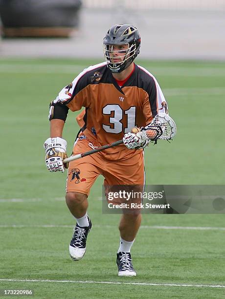 John Ranagan of the Rochester Rattlers plays against the Hamilton Nationals at Sahlen's Stadium on July 7, 2013 in Rochester City. Hamilton won 10-6.