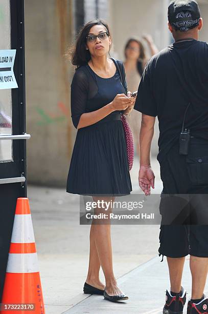 Actress Rosario Dawson is seen on the set of :The Untitled Chris Rock Project; July 10, 2013 in New York City.