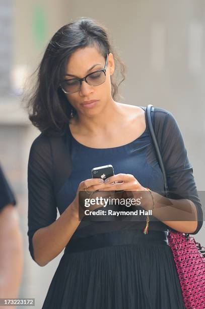 Actress Rosario Dawson is seen on the set of :The Untitled Chris Rock Project; July 10, 2013 in New York City.