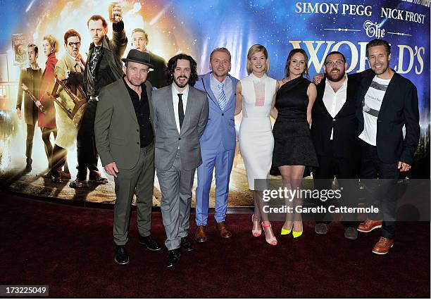 Eddie Marsan, Director Edgar Wright, Simon Pegg, Rosamund Pike, Producer Nira Park, Nick Frost and Paddy Considine attend the World Premiere of The...