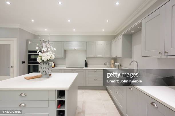 property interiors - quartz kitchen stock pictures, royalty-free photos & images