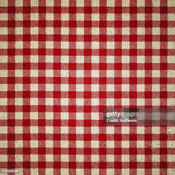 red plaid fabric - gingham stock pictures, royalty-free photos & images