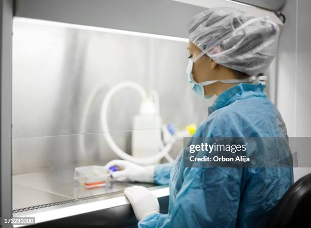 donna in un cappuccio di coltura cellulare - cappuccio foto e immagini stock