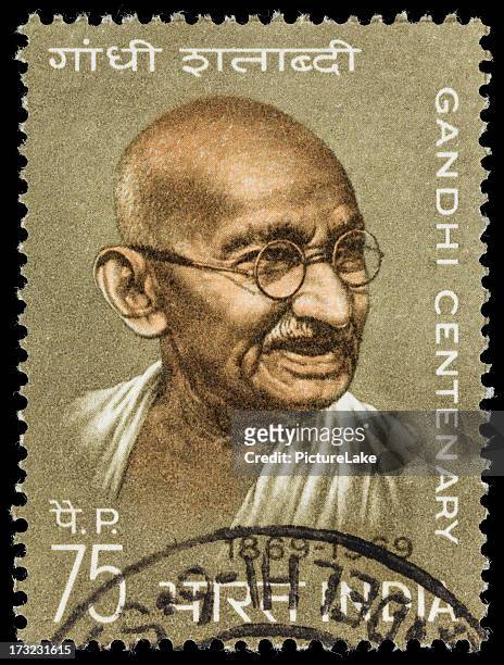 indien mahatma gandhi centenary briefmarke - gandhi stock-fotos und bilder